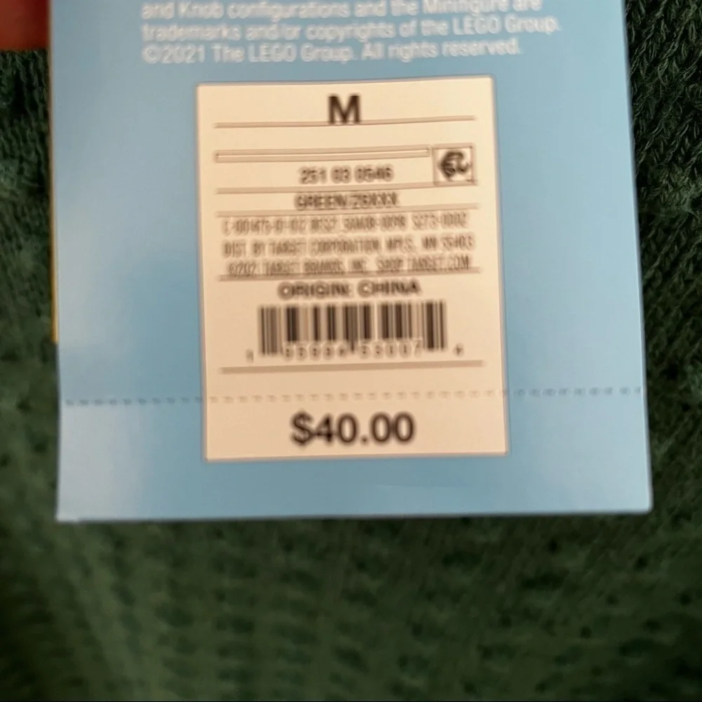 Men’s Lego brand pattern sweater forest green oversized